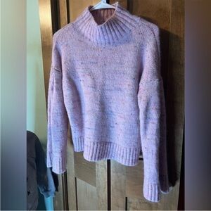Club Monaco pink-Lavender Speckled Turtleneck Sweater
